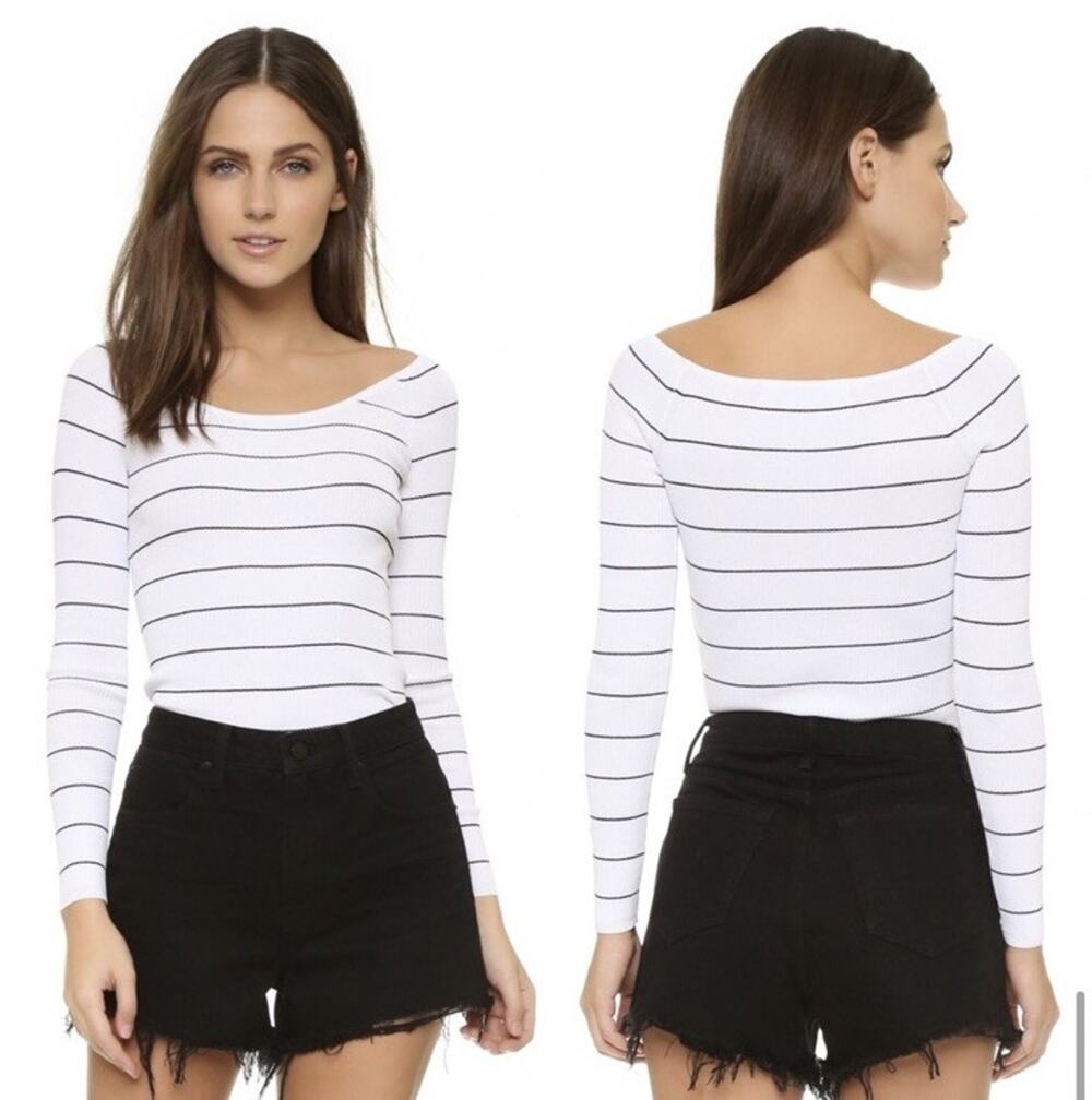 Rocky Barnes 360 Sweater Striped Sweater Women’s Sz XS White Black